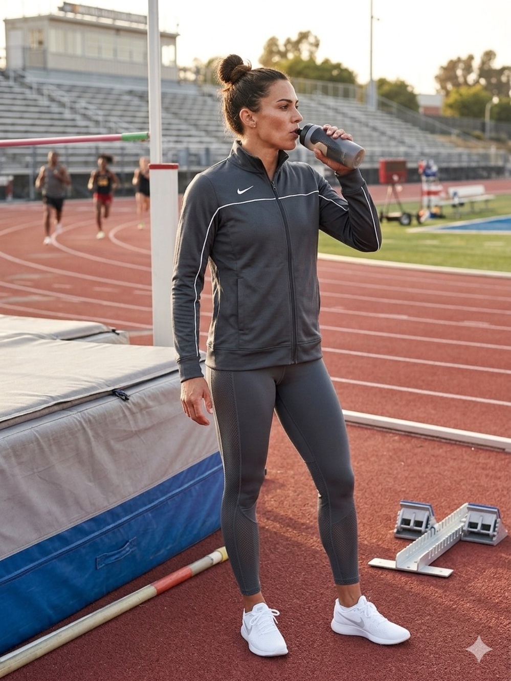 Women’s Nike Dri-Fit Full Zip Heather Gray Jacket Sz L New With Tags